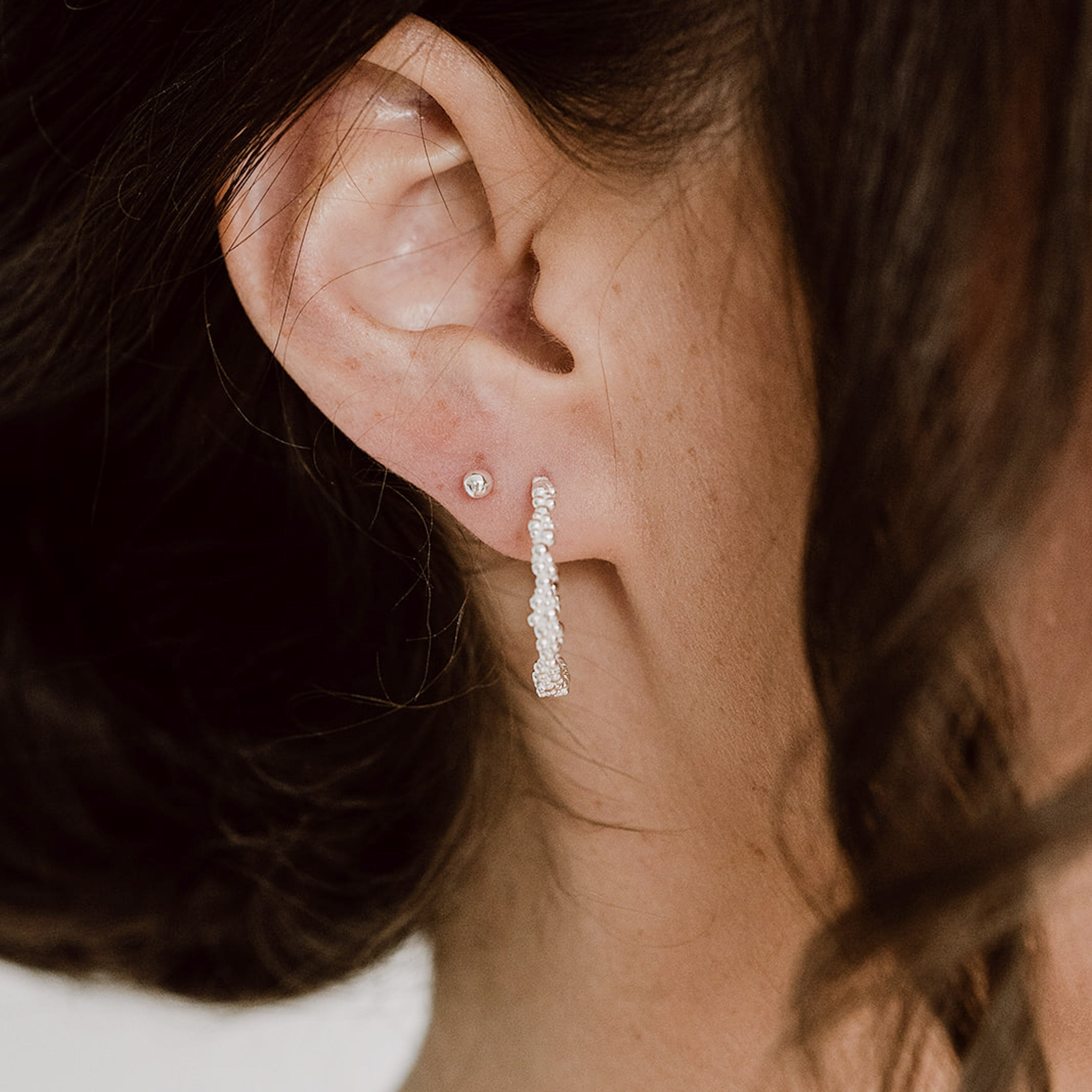 Perlenbräute Kaya 3mm Ohrstecker Gold zweites Ohrloch