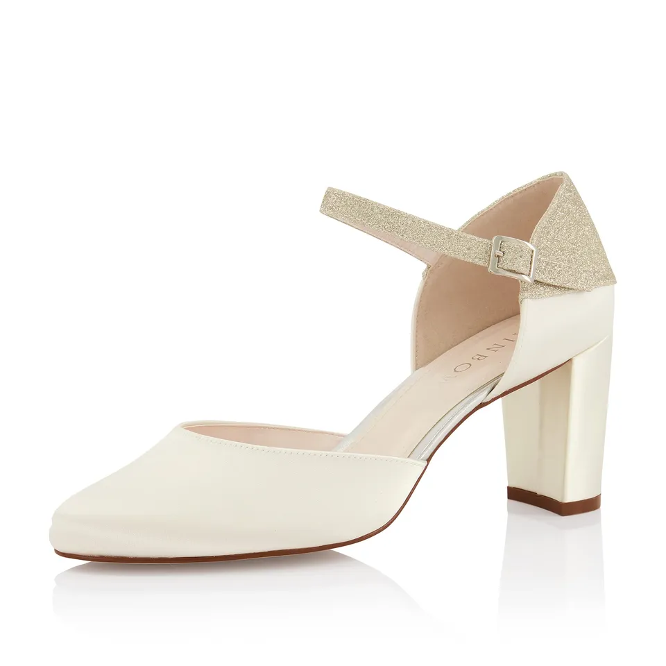Rainbow Club Kimber Ivory Satin Brautschuhe 41 Glitter