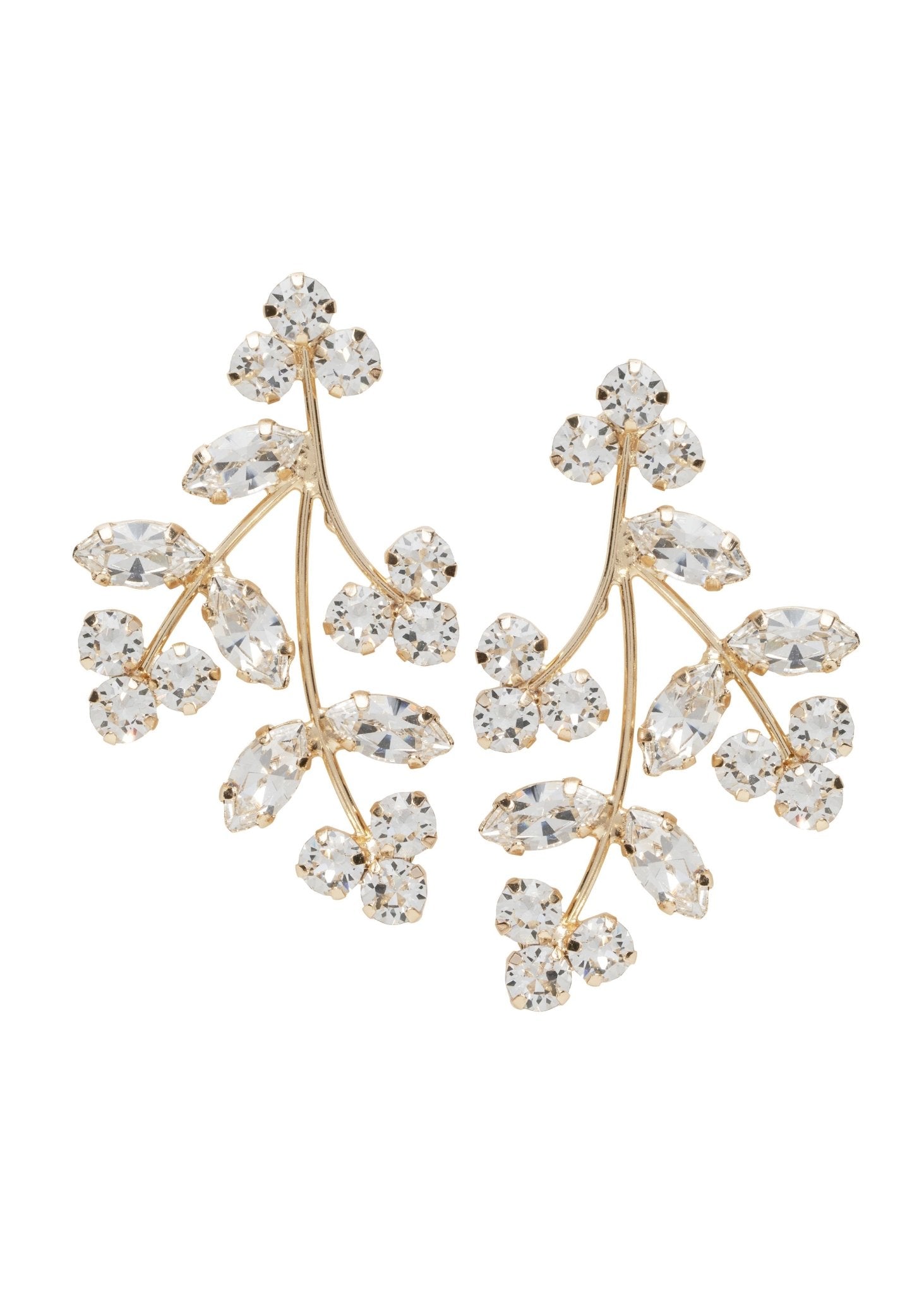Elizabeth Bower Crystal Triplet Cluster Ohrstecker Rhodium