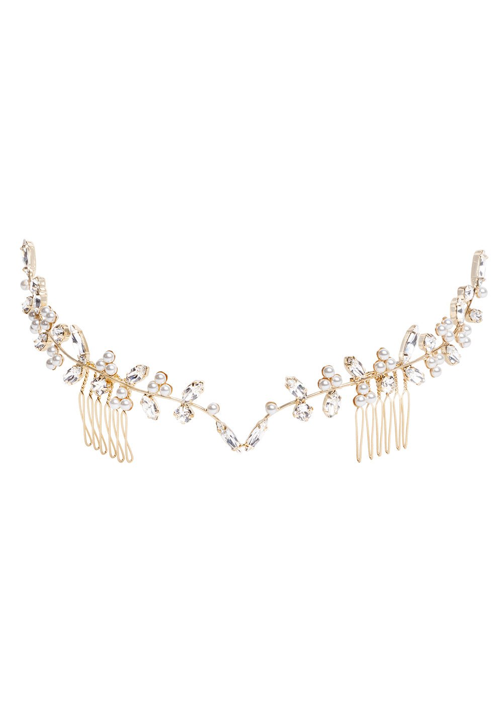 Elizabeth Bower Budding Girlande Haarteil Gold Perle