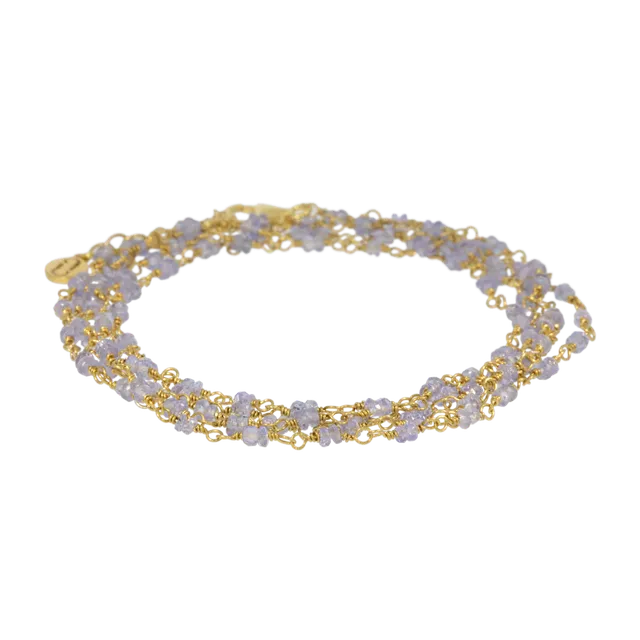 Juvelan Light Blue Chameleon Wickelarmband Gold Tansanit