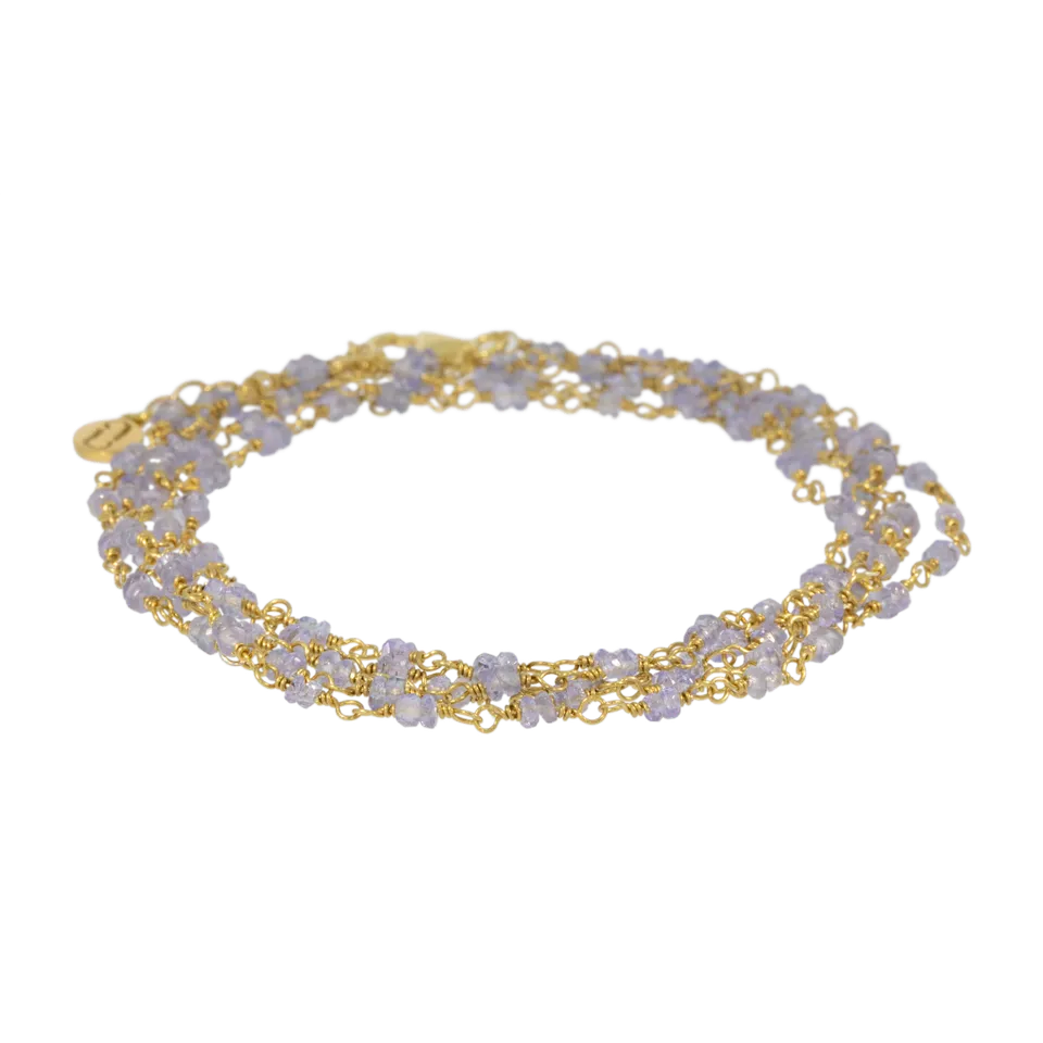 Juvelan Light Blue Chameleon Wickelarmband Gold Tansanit