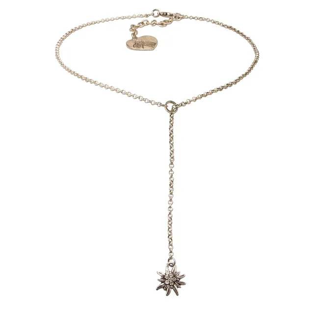 Alpenflüstern DAHEIM DHK232 Y-Halskette Edelweiss antik-silber