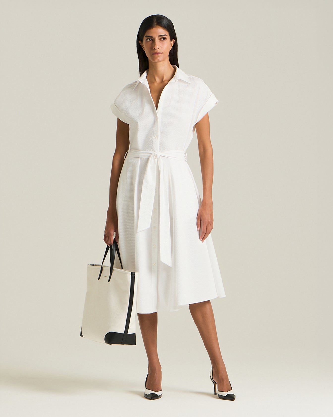 Kiton Dresses Cotton Day Dress Kleid Baumwolle Gürtel
