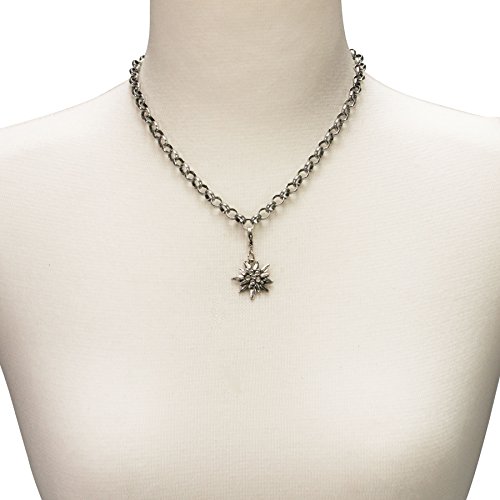 Alpenflüstern Anhänger Strass-Edelweiß klein antik-silber