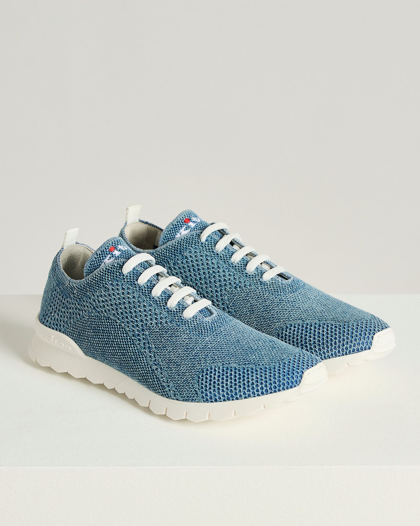 Kiton Fits Sneaker Baumwolle Denim-Blau 42
