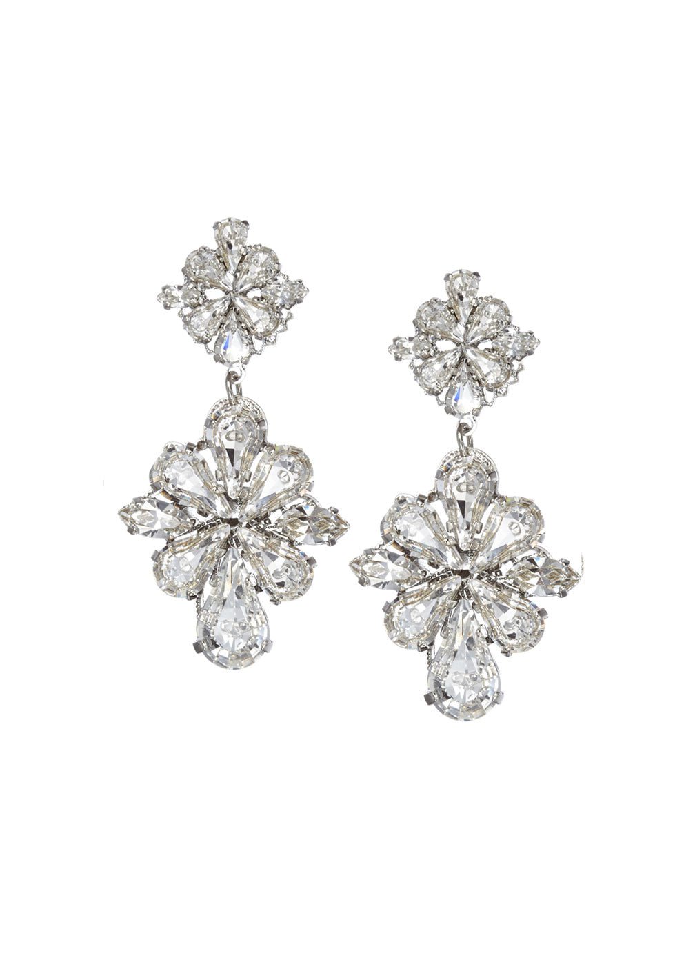 Elizabeth Bower Gracely Hängeohrringe Rhodium Stecker Kristall