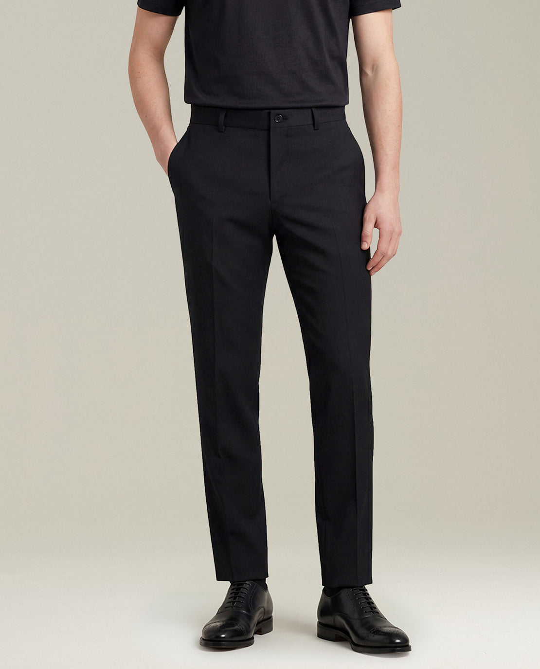 Kiton 150S Wolle Anzughose schwarz Größe 50