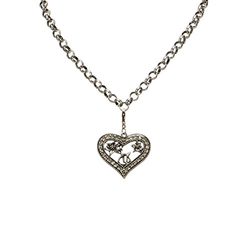 Alpenflüstern DAHEIM AAH084 Anhänger Strass-Herz Bambi antik-silber