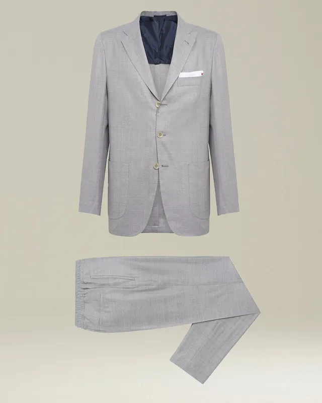 Kiton Suit Einreiher Anzug Kaschmir Grau 50