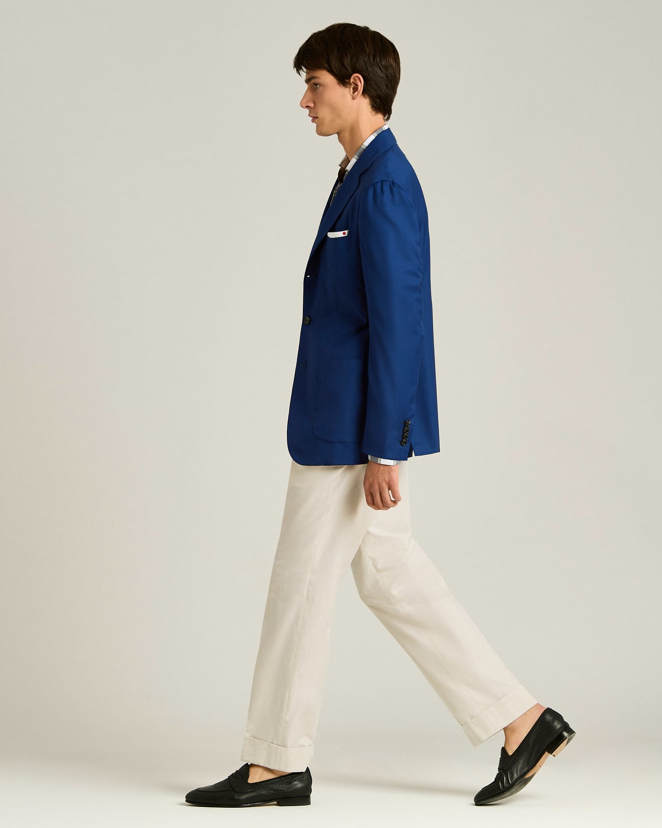 Kiton Jackets Cashmere Sakko Einreihig Blau Gr. 50