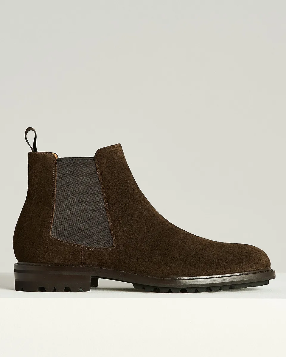 Kiton Chelsea Boots Herren Stiefel Dunkelbraun Wildleder