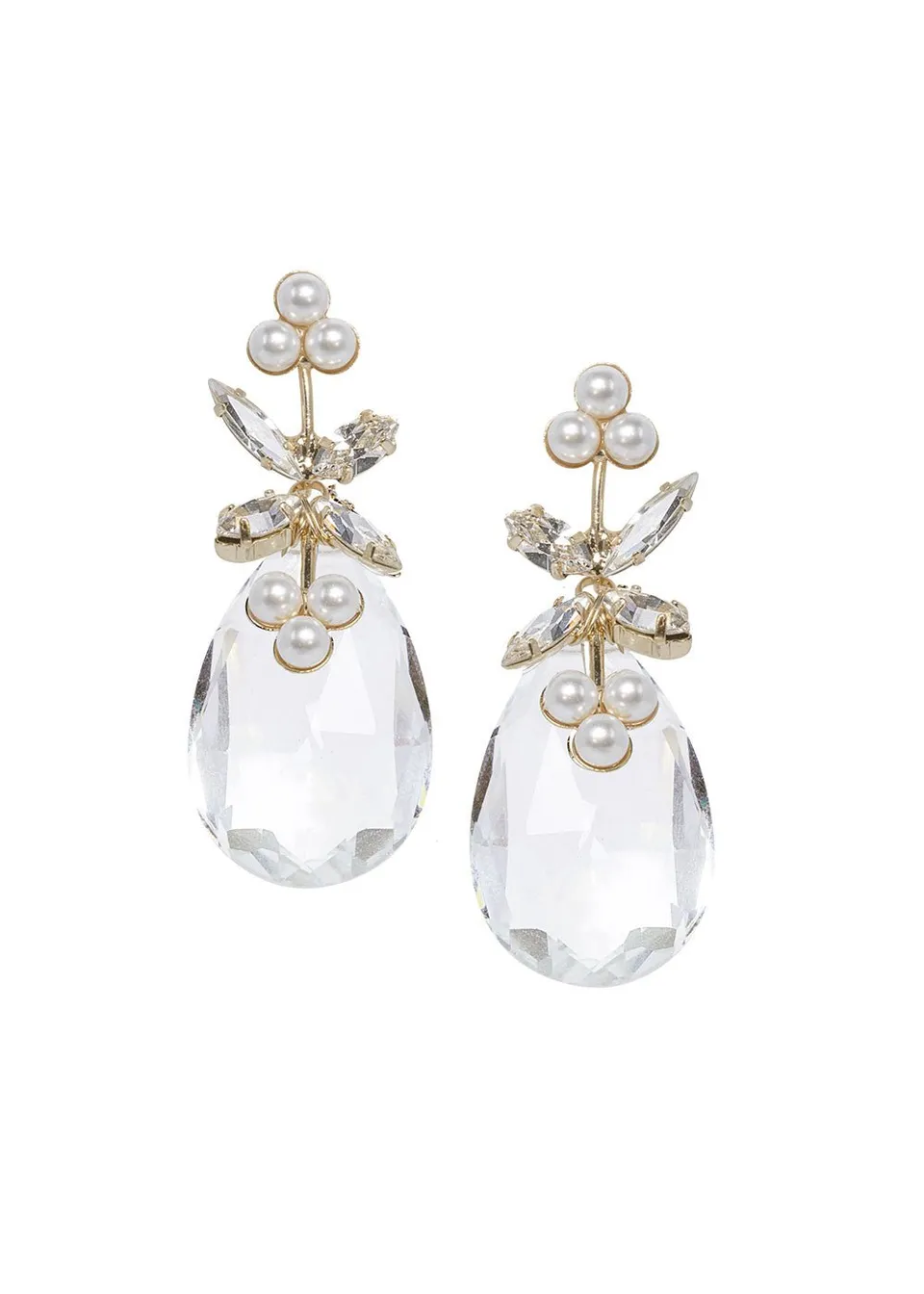 Elizabeth Bower Bud Droplet Brautohrringe Gold Perle