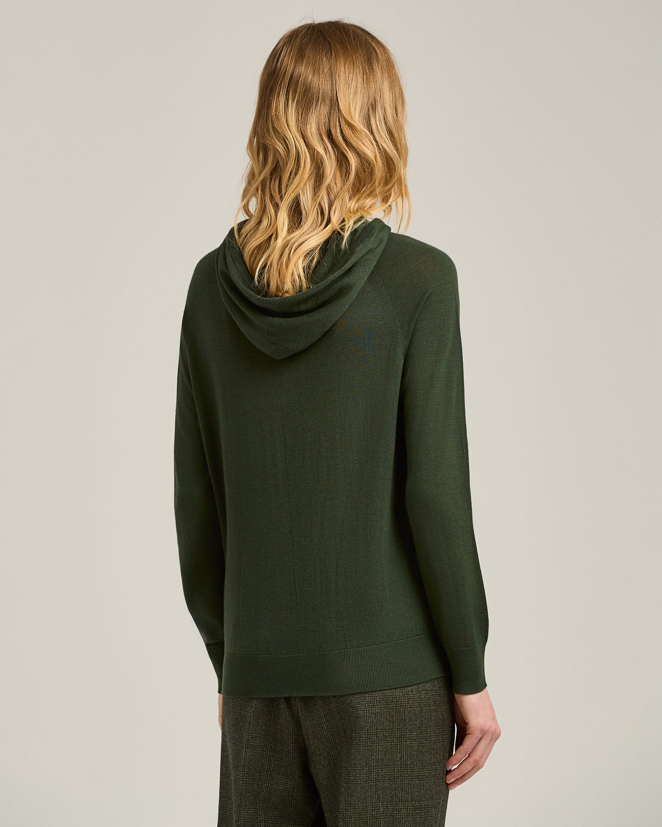 Kiton Knitwear Hoodie Wolle forestgrün Kapuze