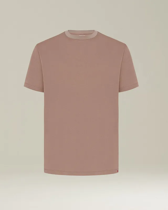 Kiton Milano T-Shirt Baumwolle tortora Herren Rundhals