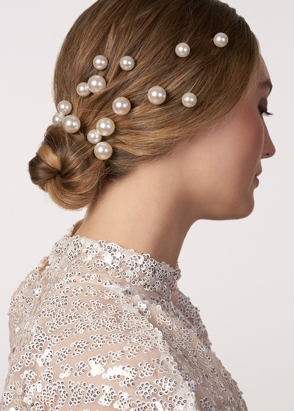 Elizabeth Bower Bubble Pearl Braut Haarnadeln Rhodium 5er