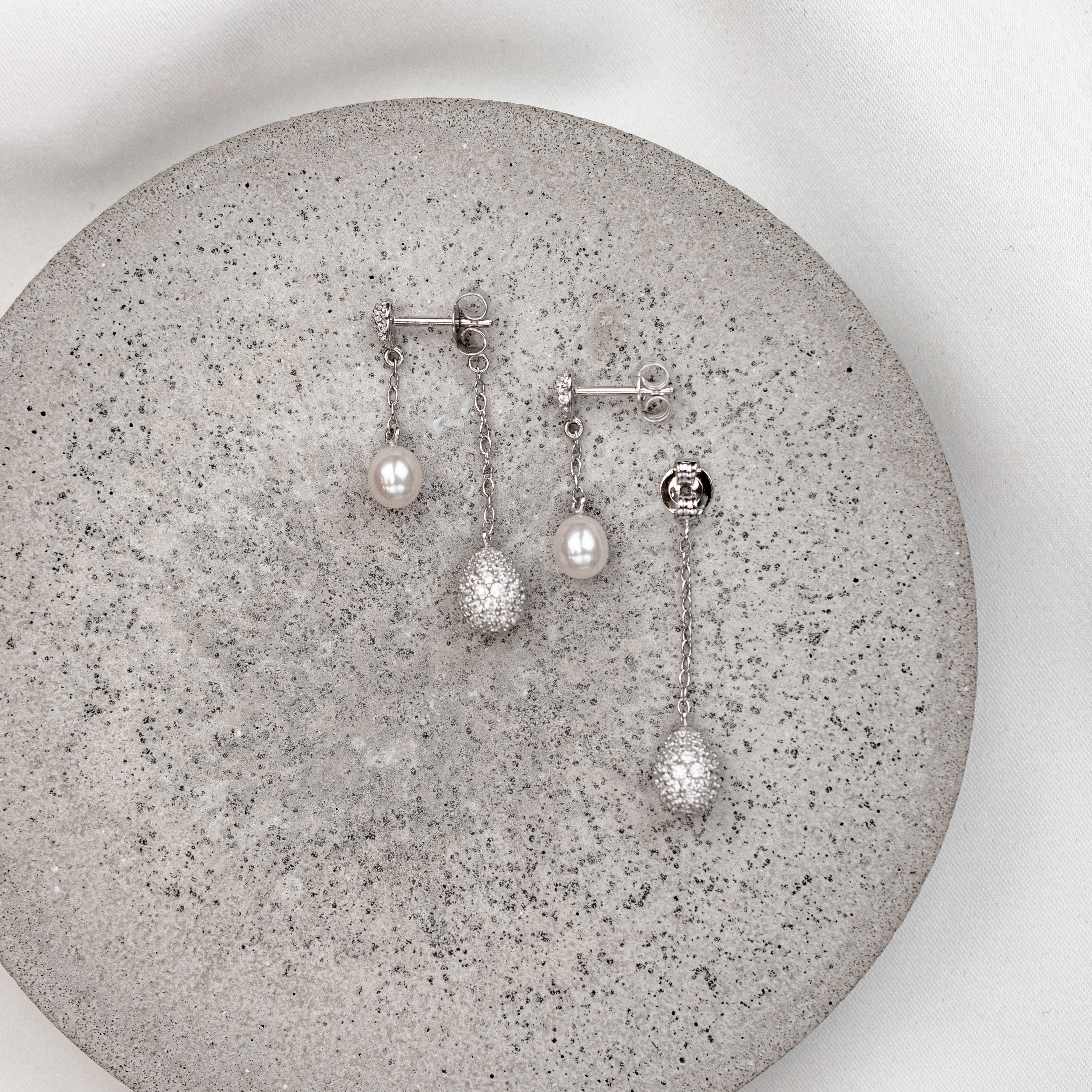 Perlenbräute Ohrringe Elaine Brautohrringe Süßwasserperle Silber