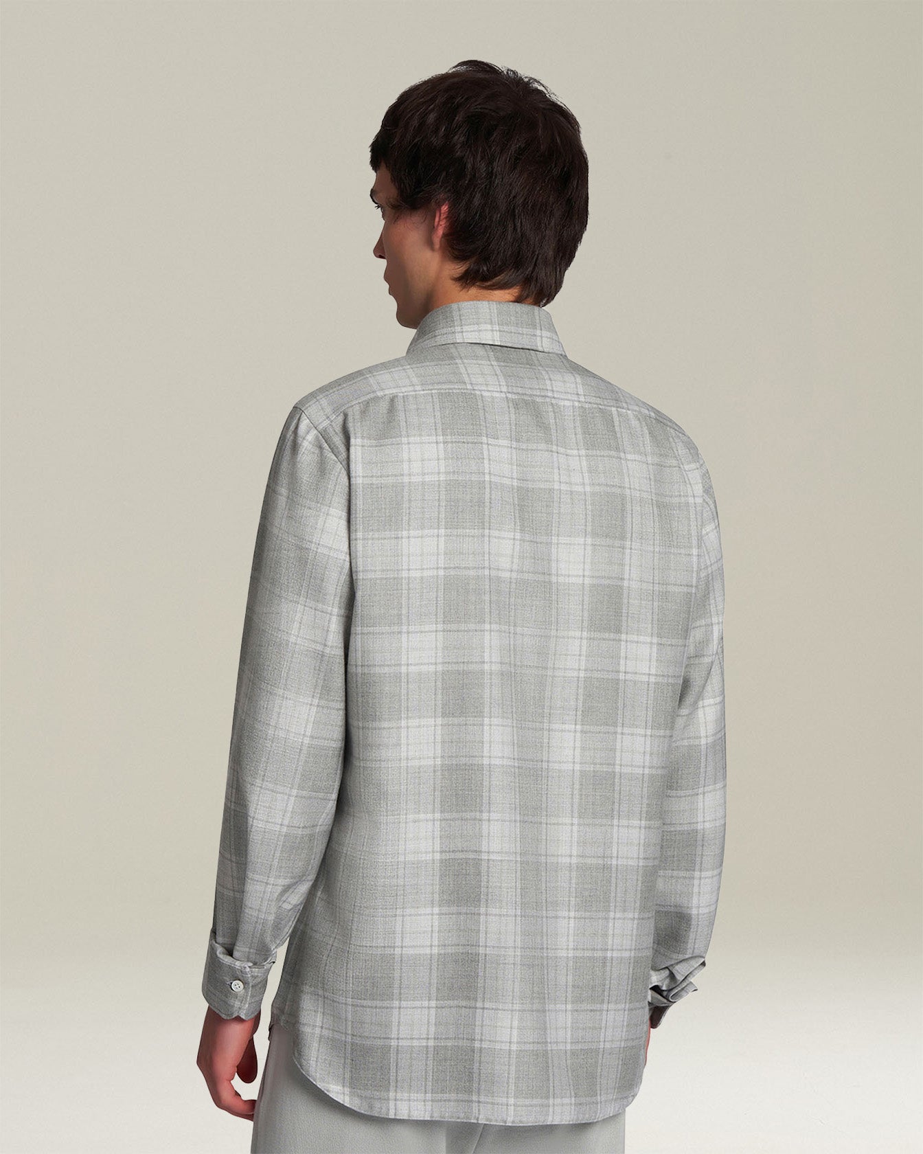 Kiton Camicia Cashmere Overshirt Hemd Grau Karo