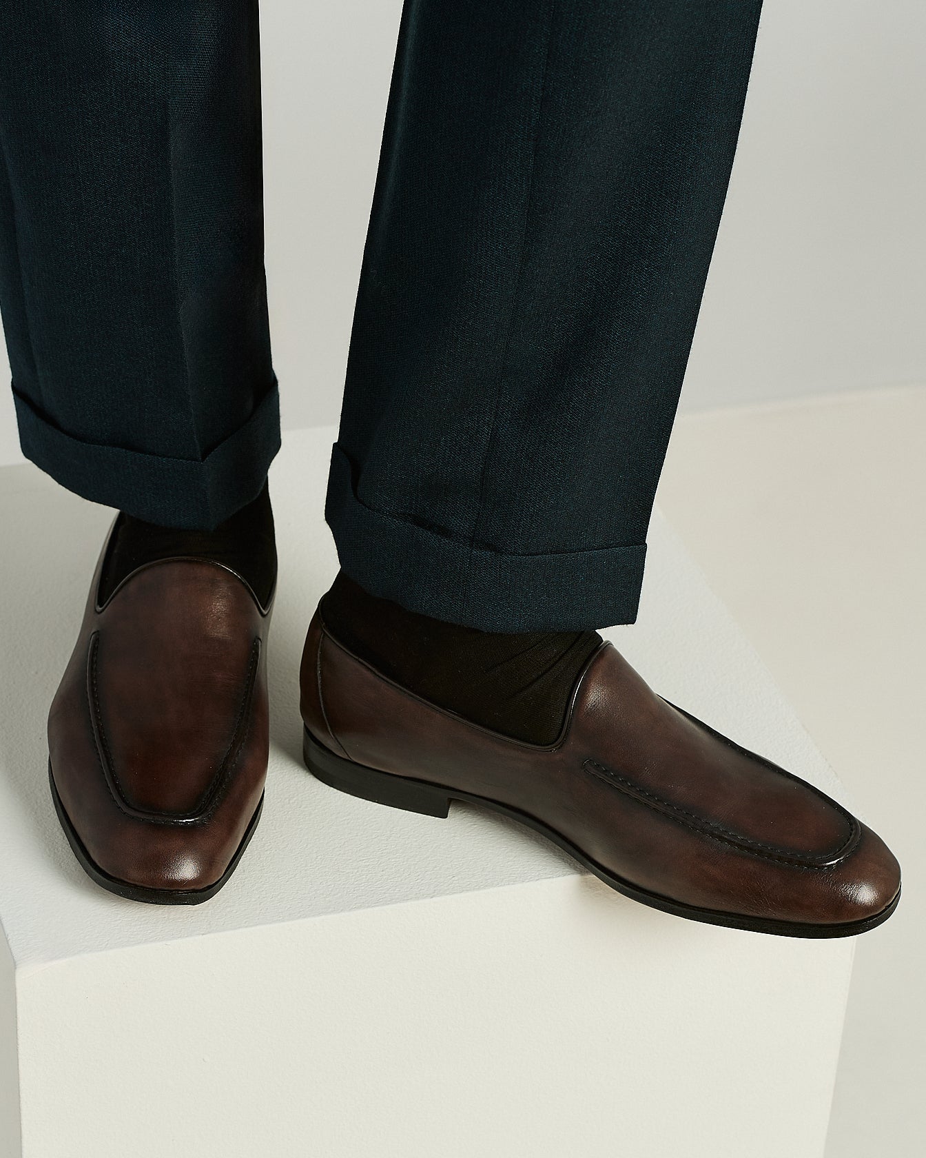 Kiton Shoes Slipper Loafer Kalbsleder Braun Größe 43