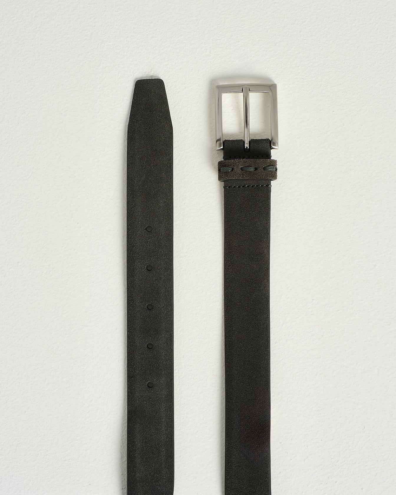 Kiton Belts Grey Suede Calfskin Gürtel Grau Wildleder 95