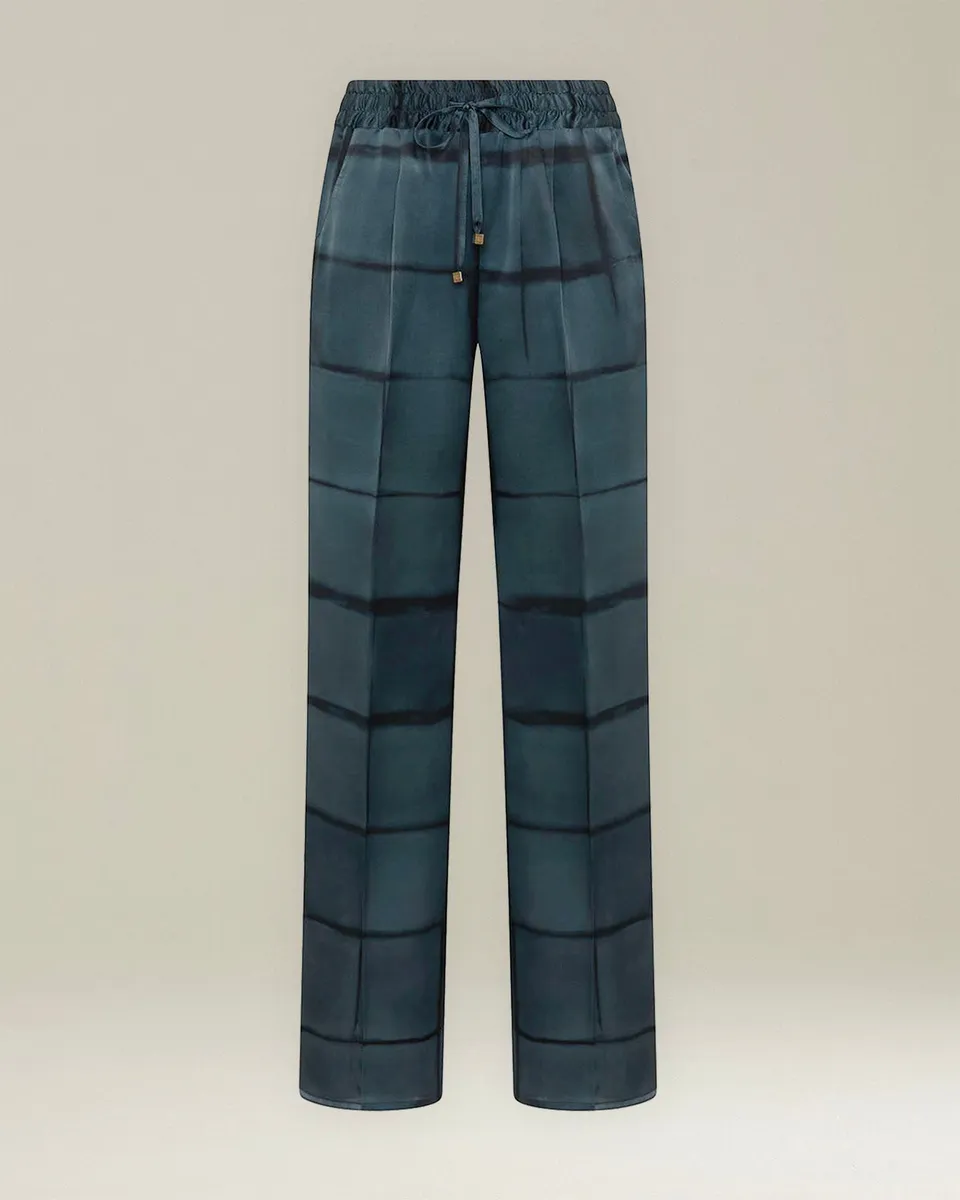 Kiton Panta Coulisse Seidenhose gemustert High-Waist
