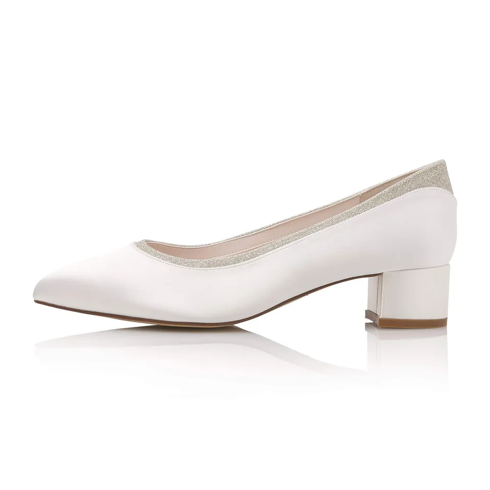 Rainbow Club Wide Fit Maddi Brautpumps Ivory Glitzer 4cm
