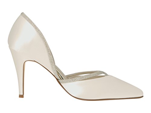 Rainbow Club Georgia High Heels Ivory Glitzer Satin