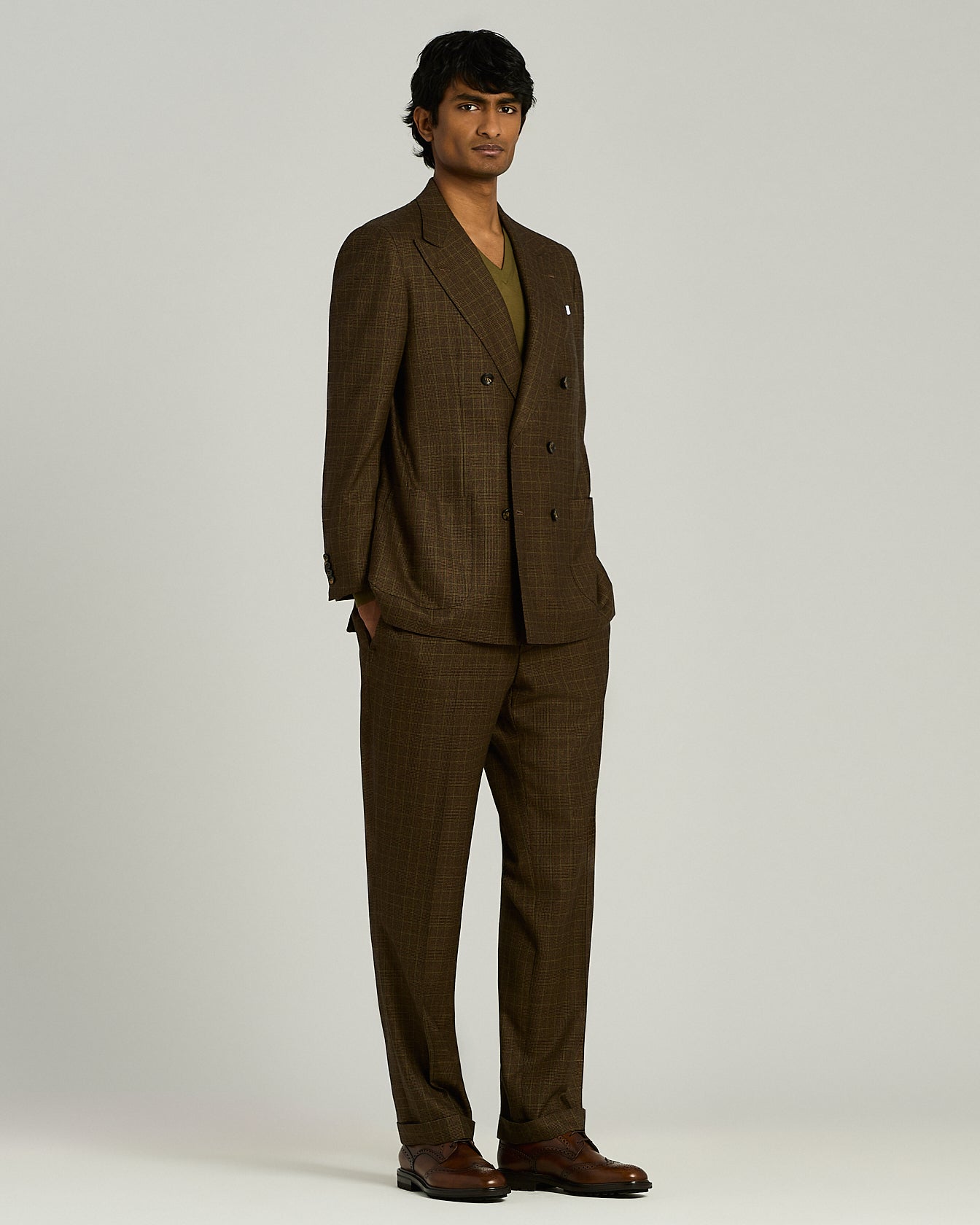 Kiton Suits Anzug Kaschmir Wolle braun 50