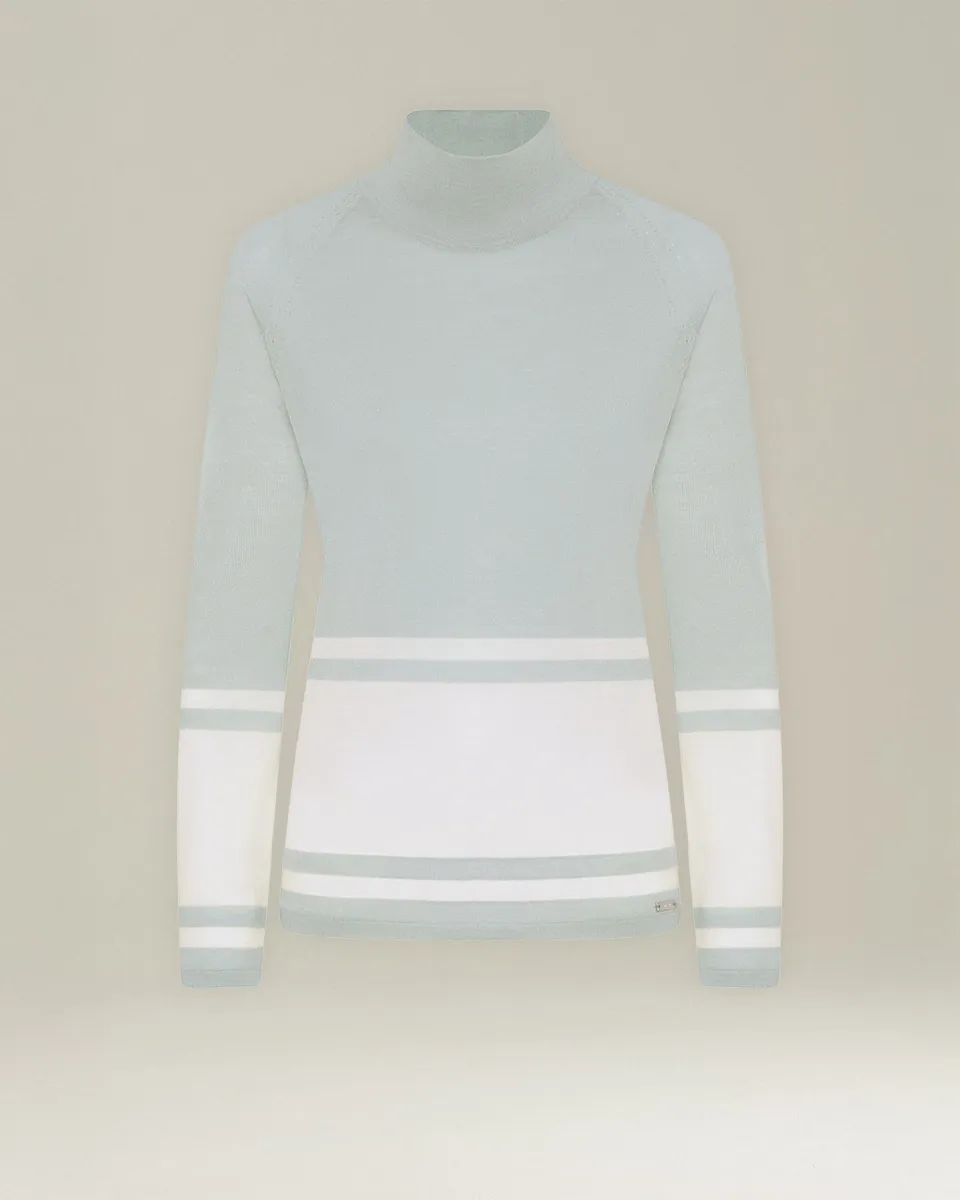 Kiton Knitwear Colour-Block Kaschmir Seide Rollkragenpullover