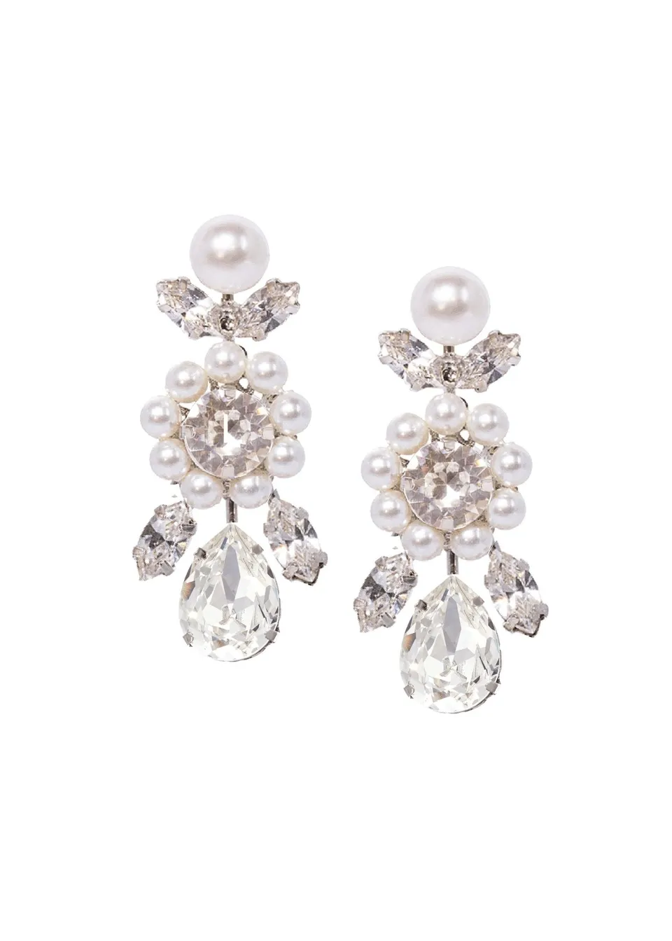 Elizabeth Bower Regal Crystal Brautohrringe Rhodium Stecker