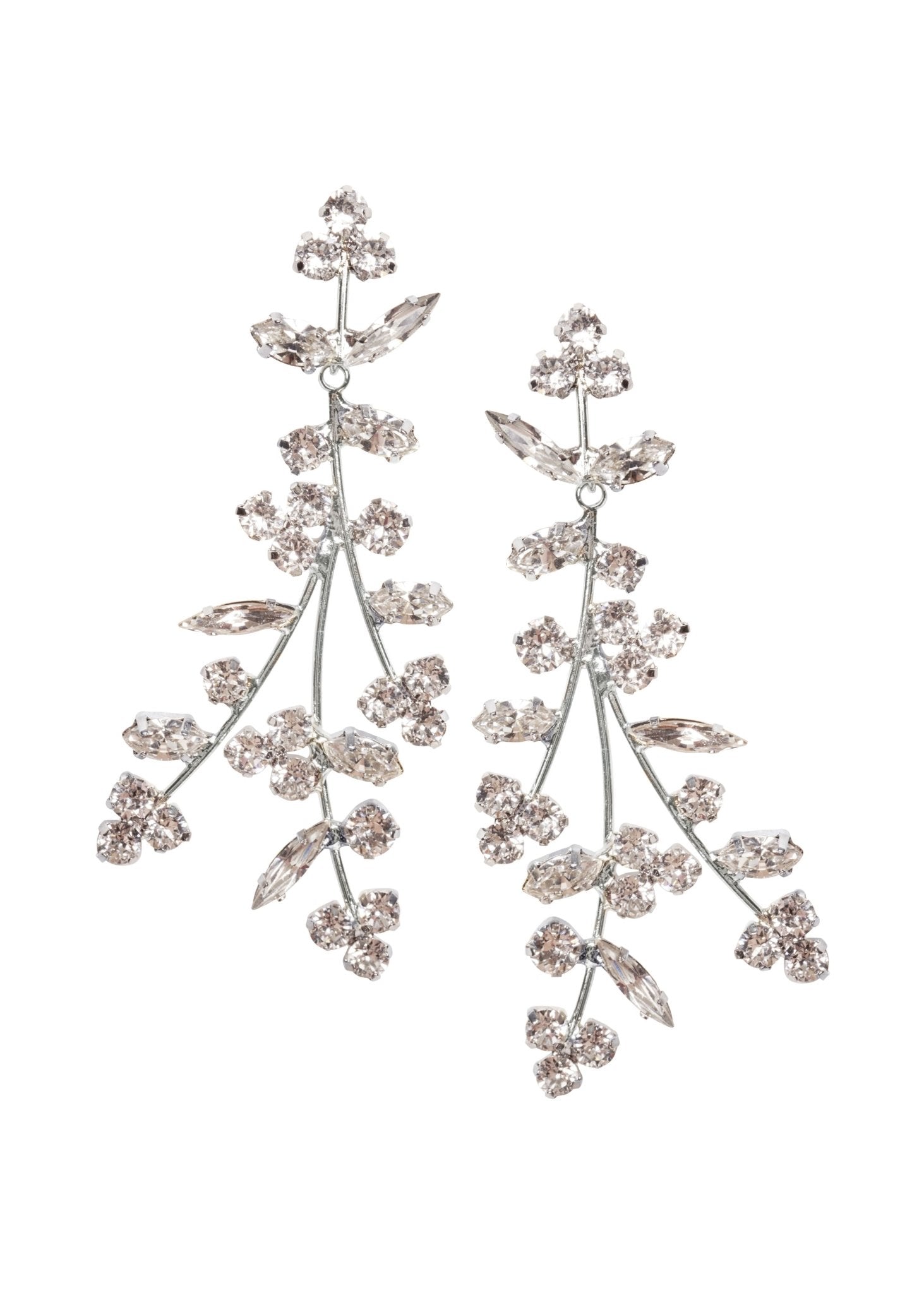 Elizabeth Bower Bud Crystal Chandelier Ohrringe Rhodium Kristall