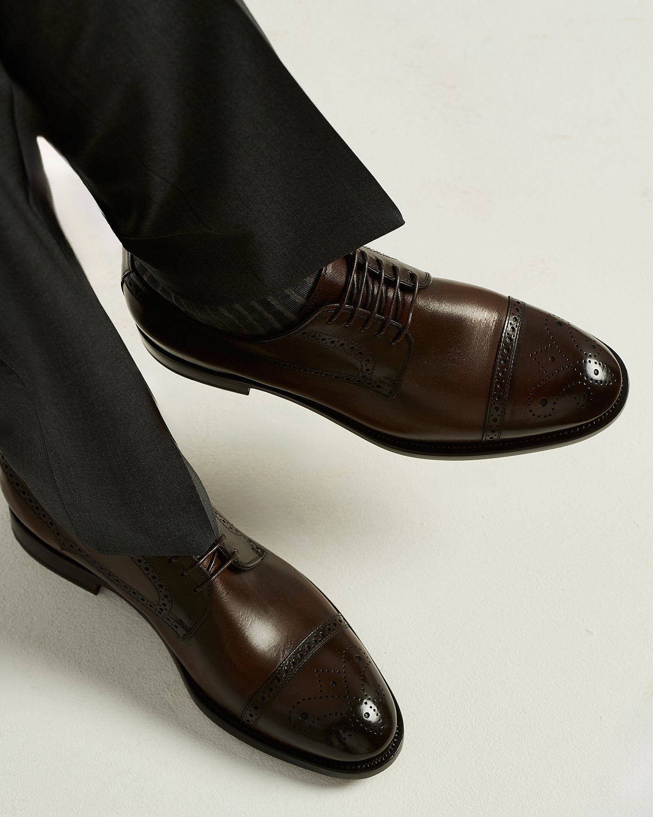Kiton Roma Oxford Schuhe Dunkelbraun Kalbsleder