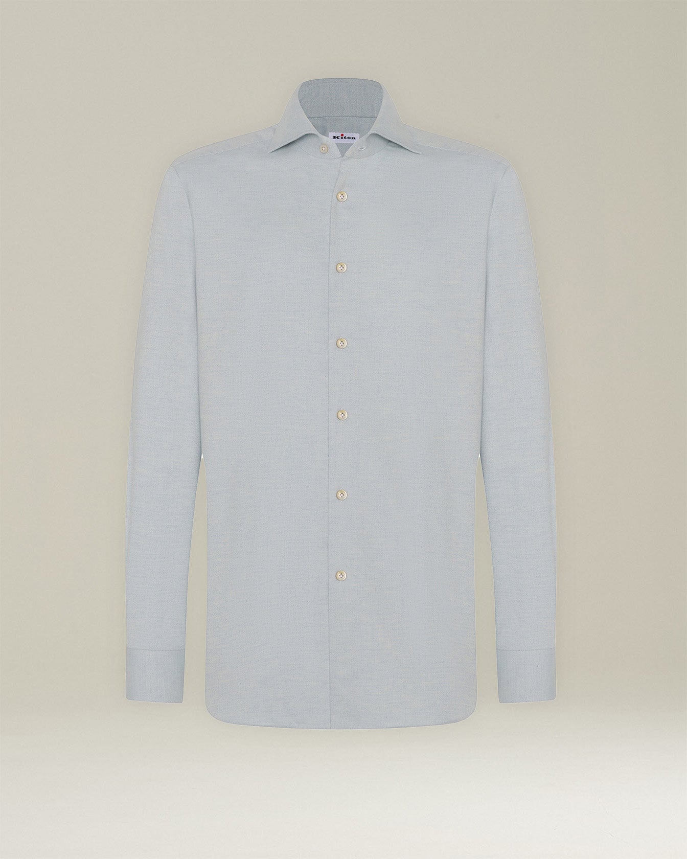 Kiton Shirts Monochrome Flannel Hemd Baumwolle Gr. 40