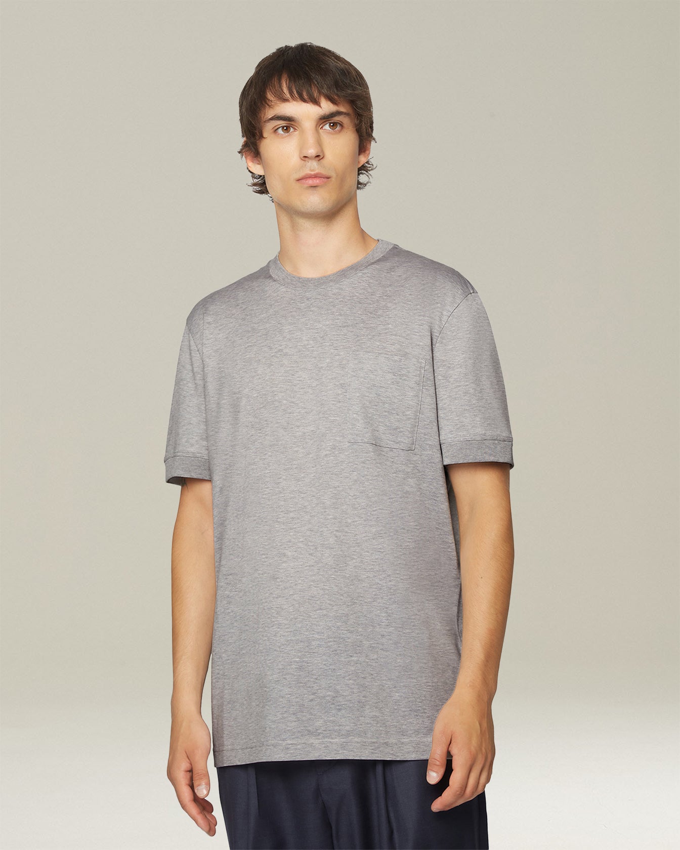 Kiton Trousers/Skirts T-SHIRT JERSEY T-Shirt Baumwolle Tasche
