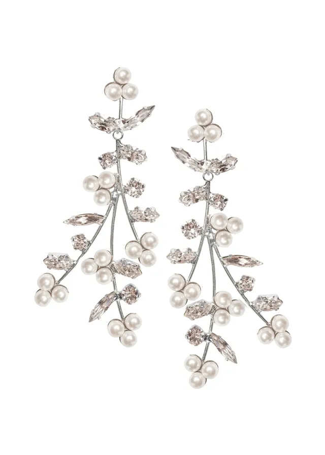 Elizabeth Bower Statement Bud Pearl Ohrringe Post Rhodium Perle