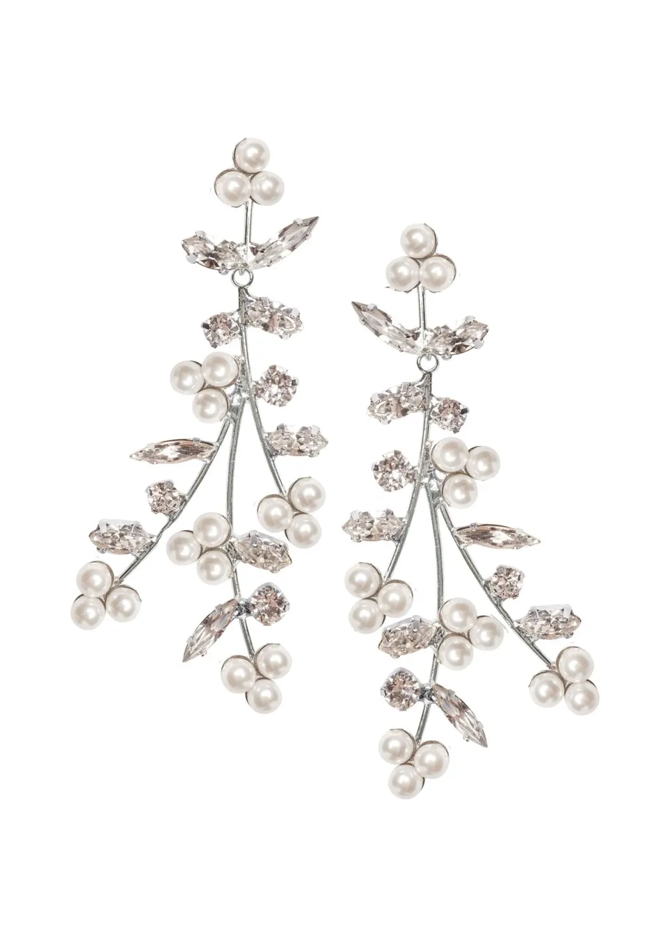 Elizabeth Bower Statement Bud Pearl Ohrringe Post Rhodium Perle