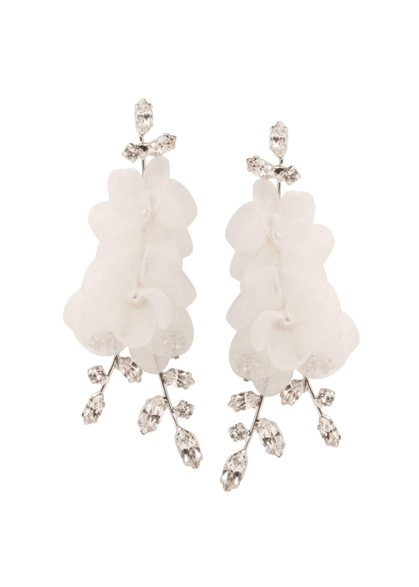 Elizabeth Bower Crystalla Flutter Chandelier Rhodium Ivory