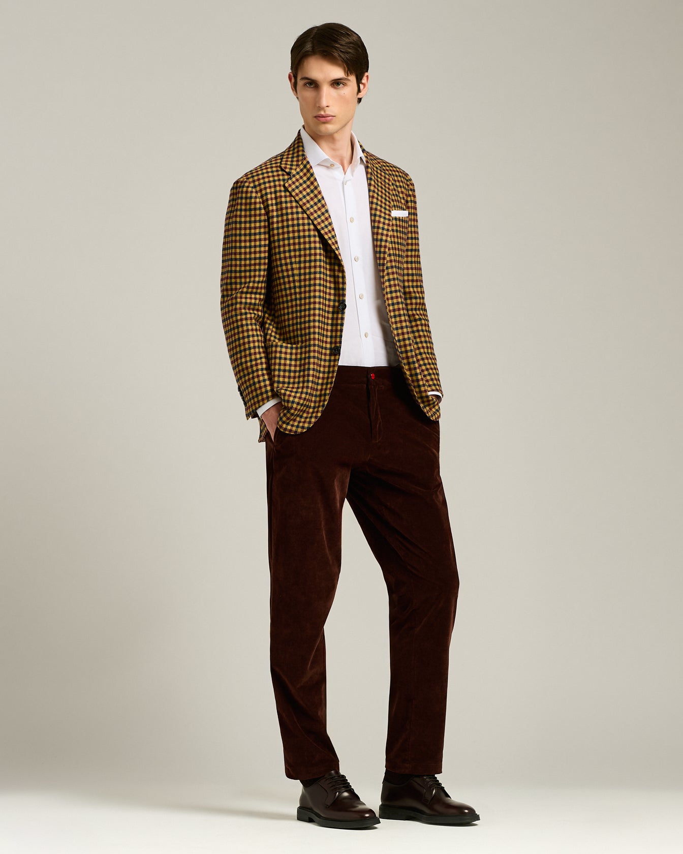 Kiton Shoes Derby Glattleder Schnürer Bordeaux Kalbsleder