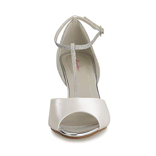 Rainbow Club Yill Brautschuhe Gr.37 ivory Glitzer 6,5cm