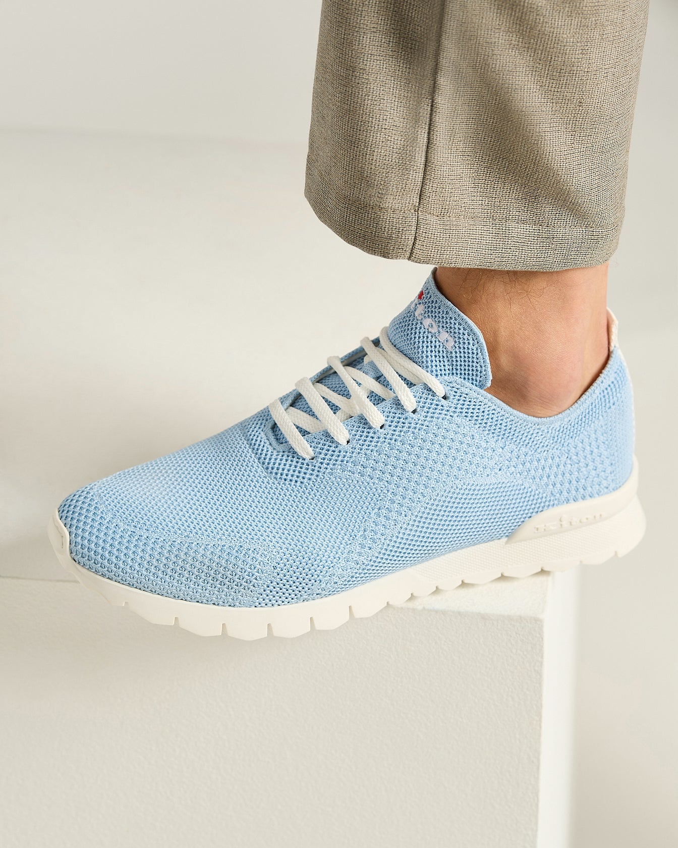 Kiton Fits Sneaker Baumwolle hellblau Strick-Sneaker