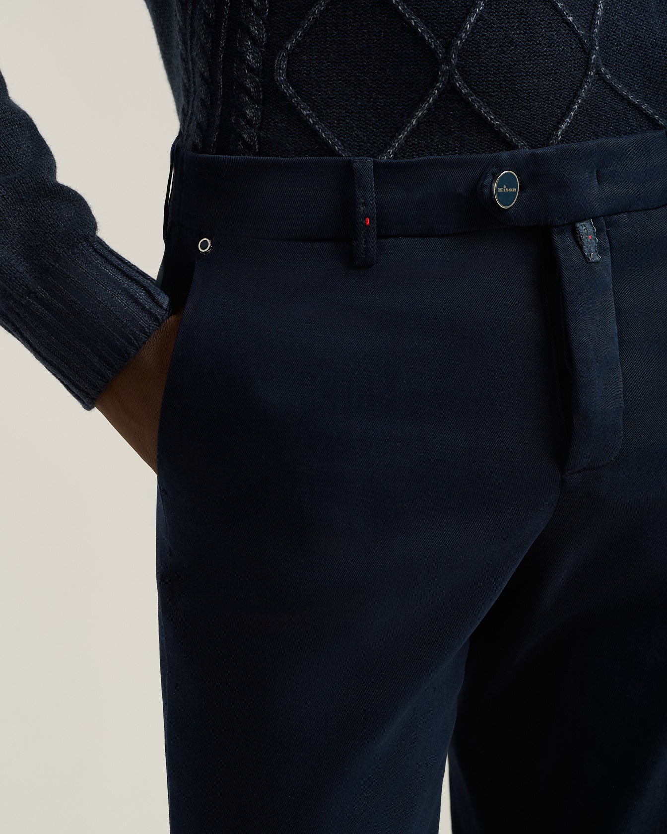 Kiton Trousers Stretch-Hose Baumwolle Navy