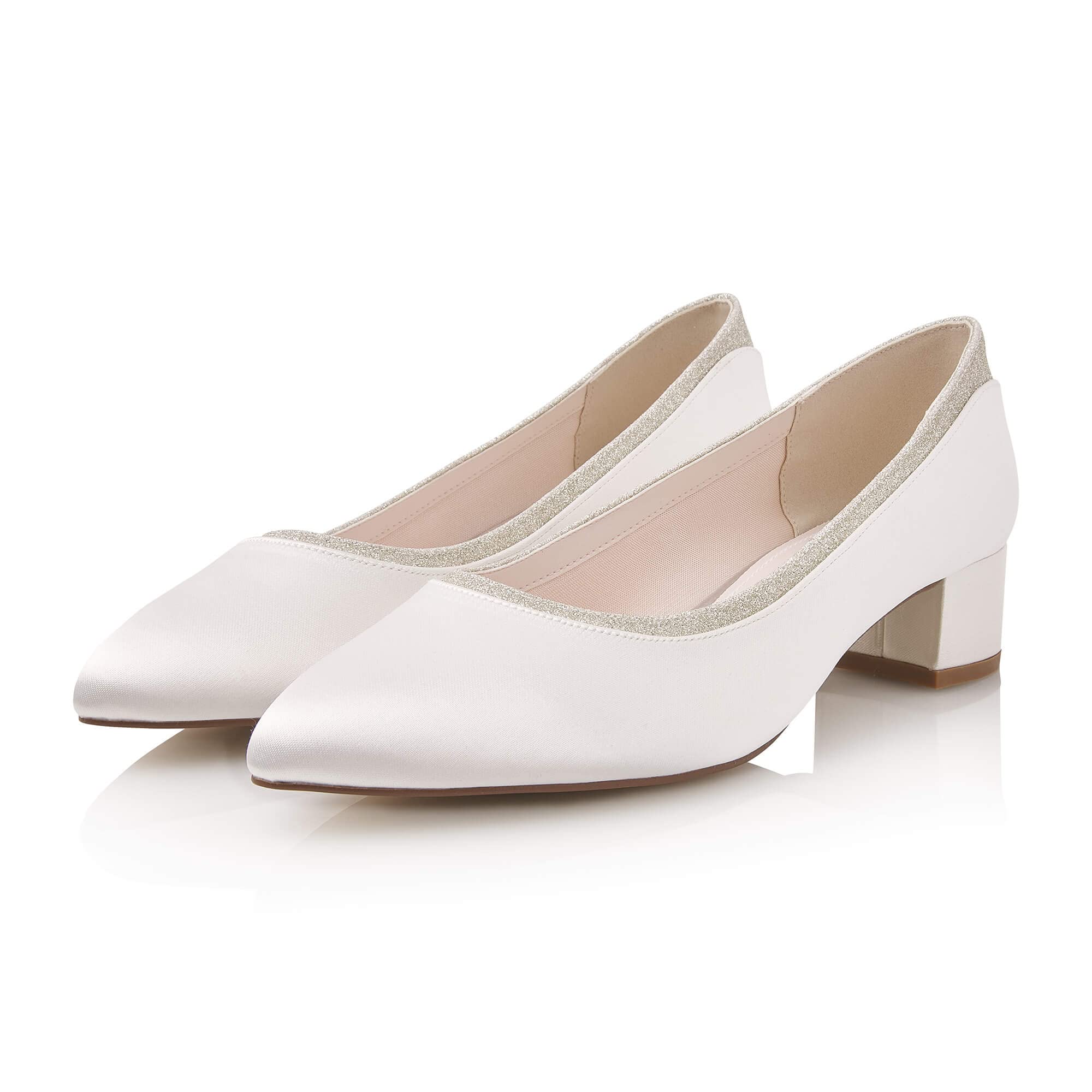 Rainbow Club Wide Fit Maddi Brautpumps Ivory Glitzer 4cm