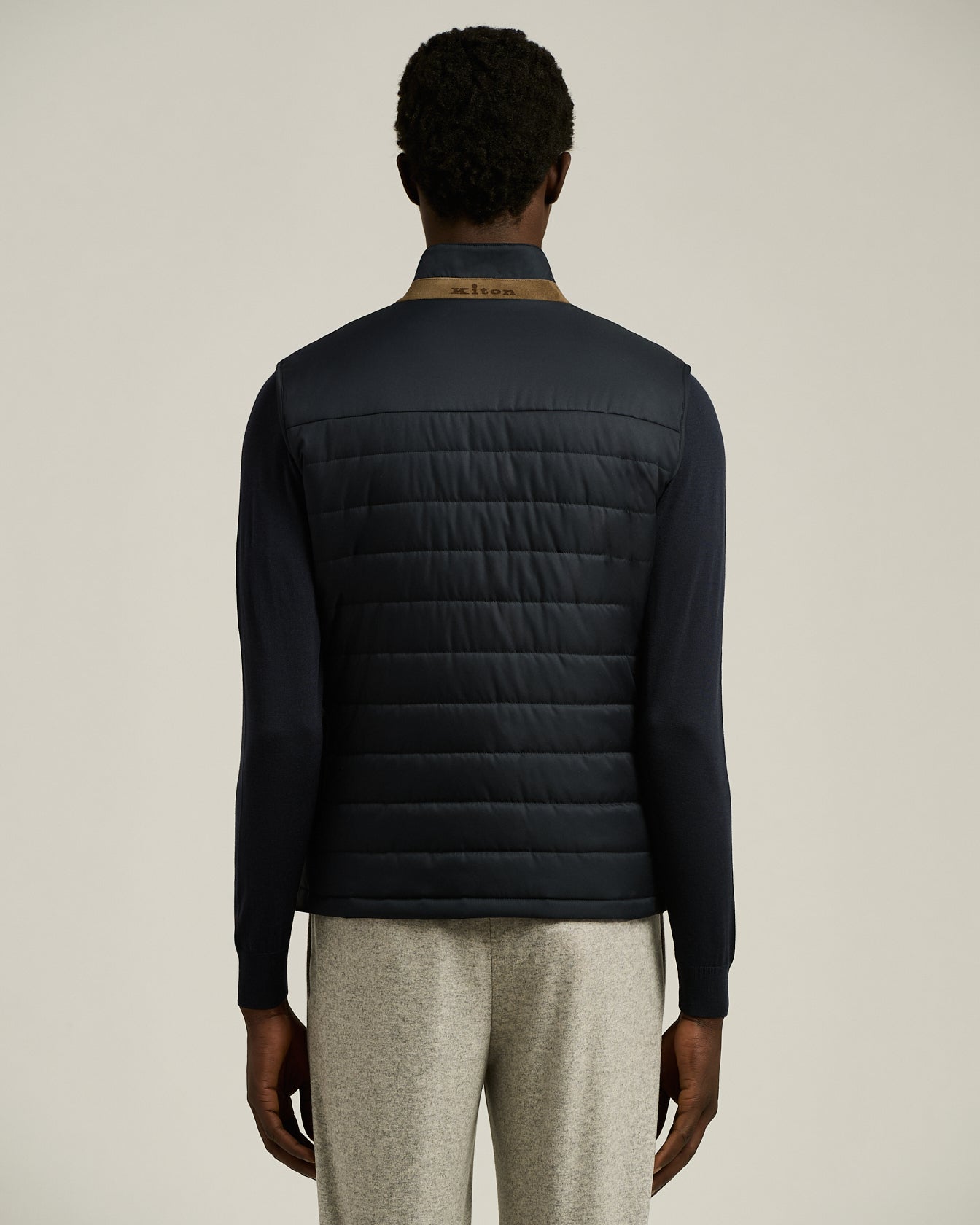 Kiton Padded Gilet Steppweste Navy Größe 50