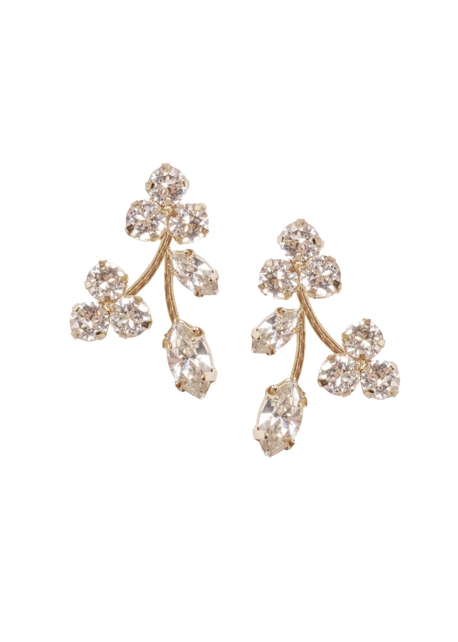 Elizabeth Bower Triplet Mini Floral Ohrstecker Rhodium 20mm