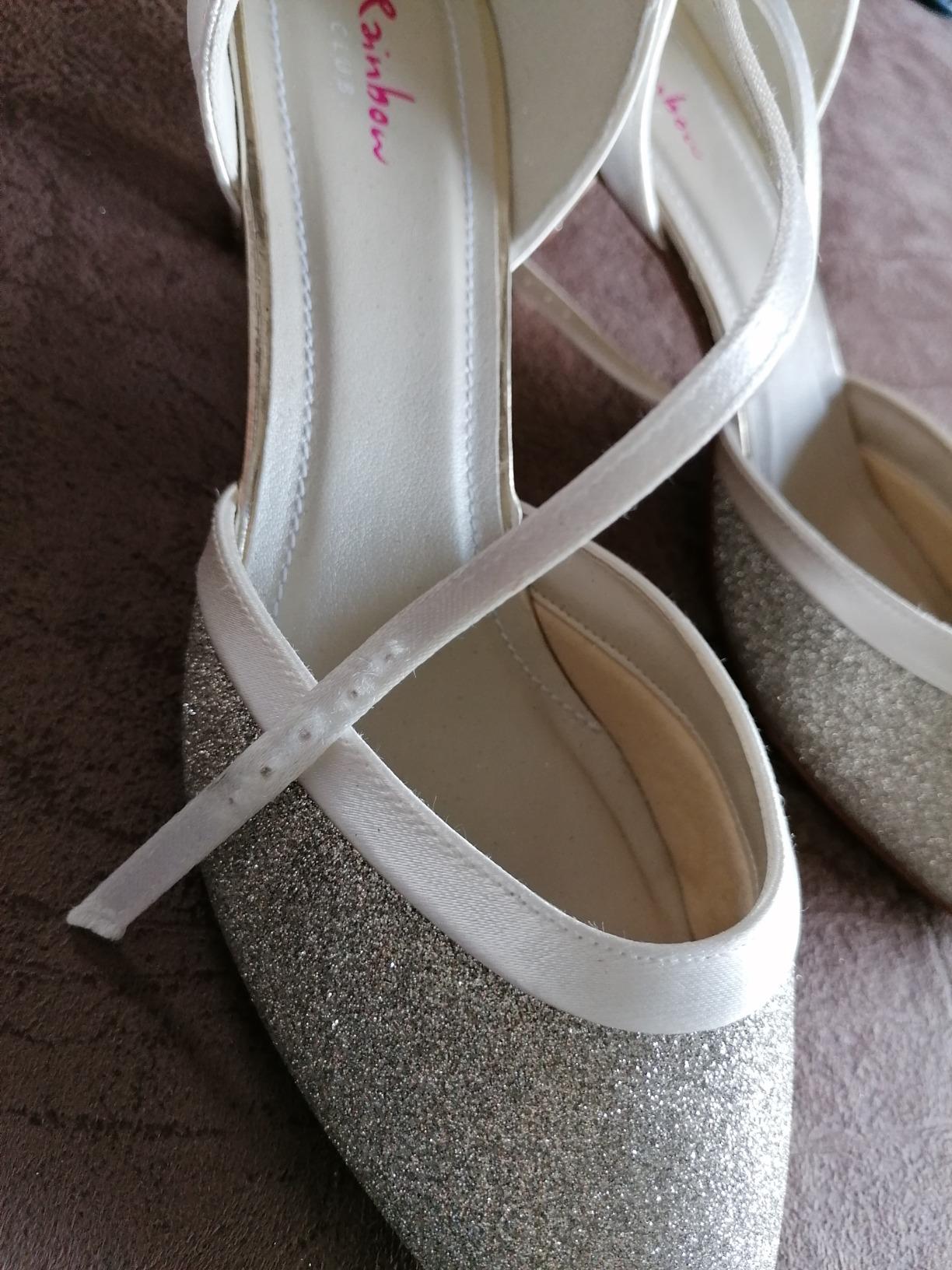 Rainbow Club Timeless Ester Brautschuhe Ivory Satin 5 cm