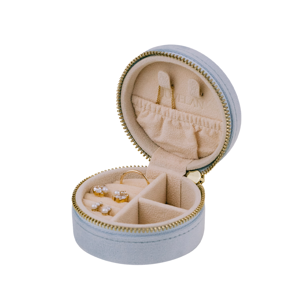 Juvelan Jewelry Case Round Schmuckbox Samt 8x8x4 cm