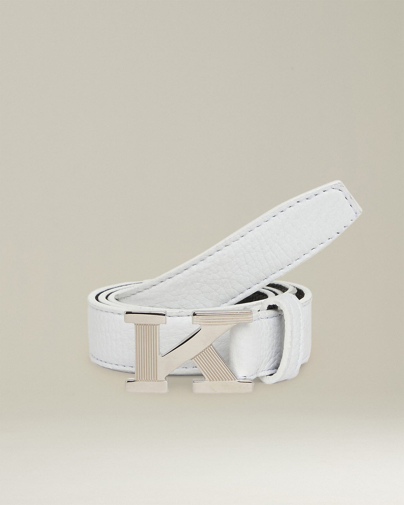 Kiton Deerskin Gürtel Hirschleder Weiß 25 mm