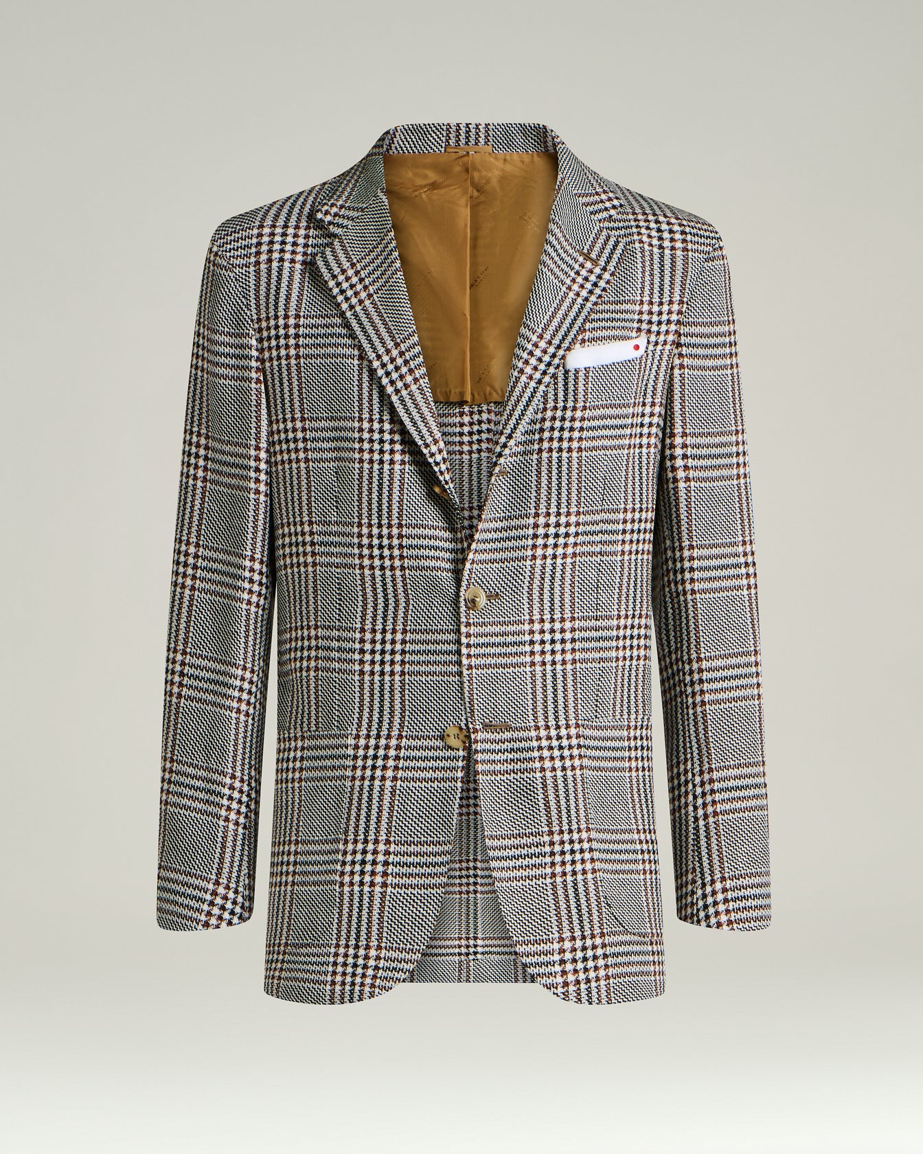 Kiton Jackets Cashmere Linen Sakko Kariert Gr 50