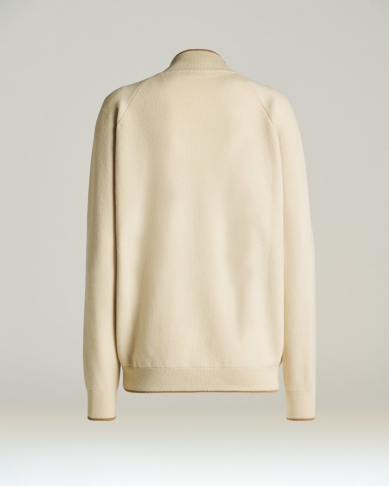 Kiton Cream Wool Sweatshirt Strickjacke creme Wolle Kaschmir