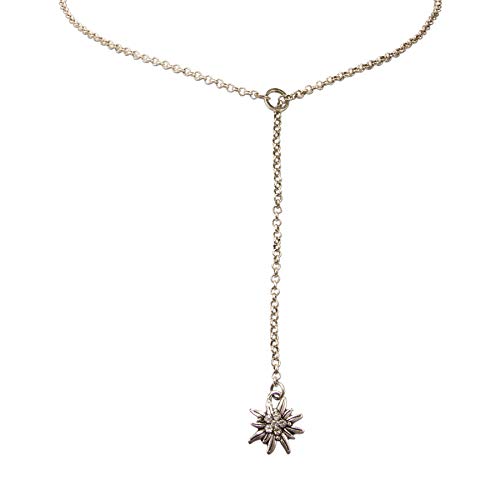 Alpenflüstern DAHEIM DHK232 Y-Halskette Edelweiss antik-silber